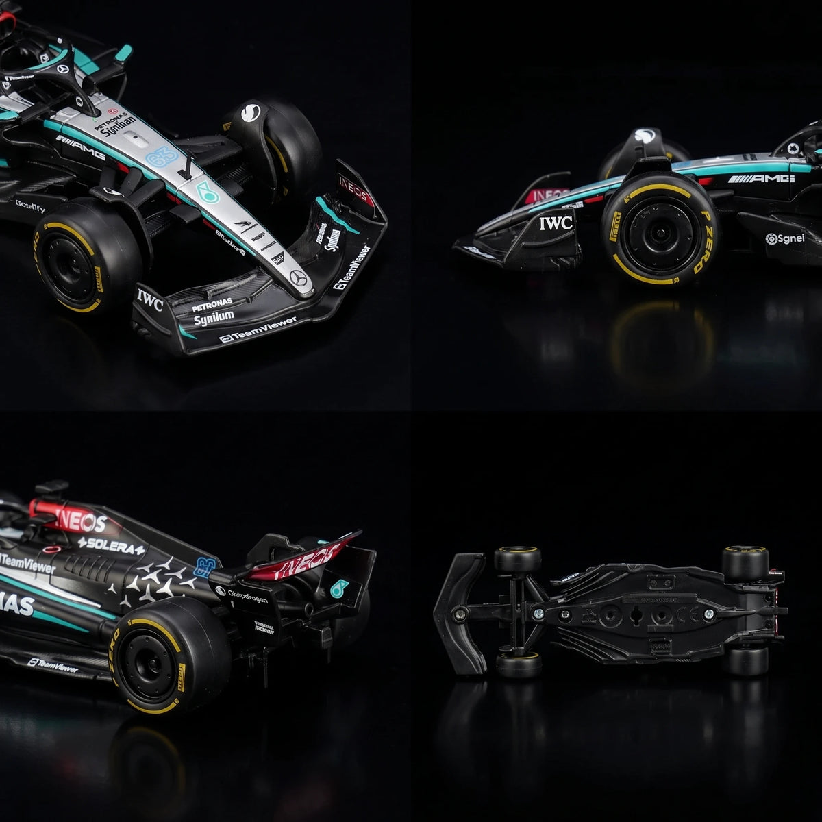 Edição Dupla Mercedes W15 (2024): Box com 2 Carros Bburago 1:43