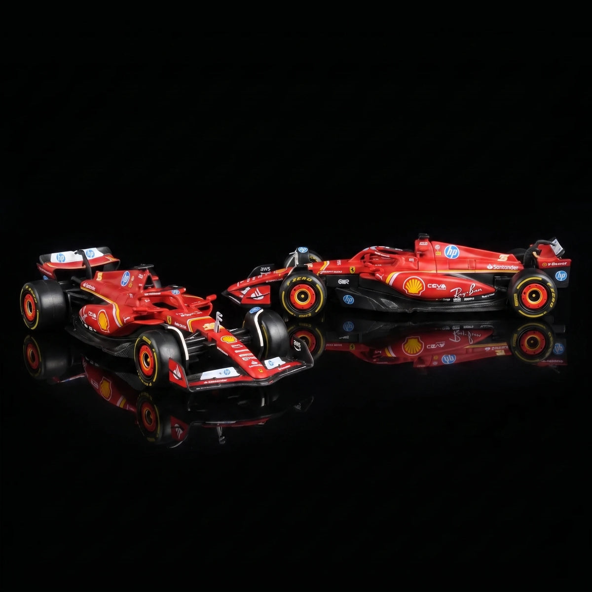 Edição Dupla Ferrari SF-24 (2024): Box com 2 Carros Bburago 1:43