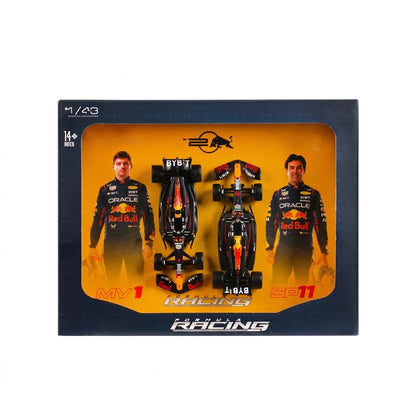Edição Dupla Red Bull Racing RB20 (2024): Box com 2 Carros Bburago 1:43