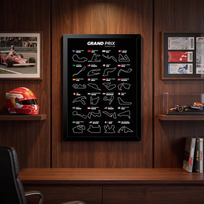 Quadro Decorativo Circuitos Fórmula 1