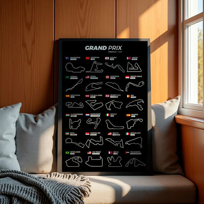 Quadro Decorativo Circuitos Fórmula 1