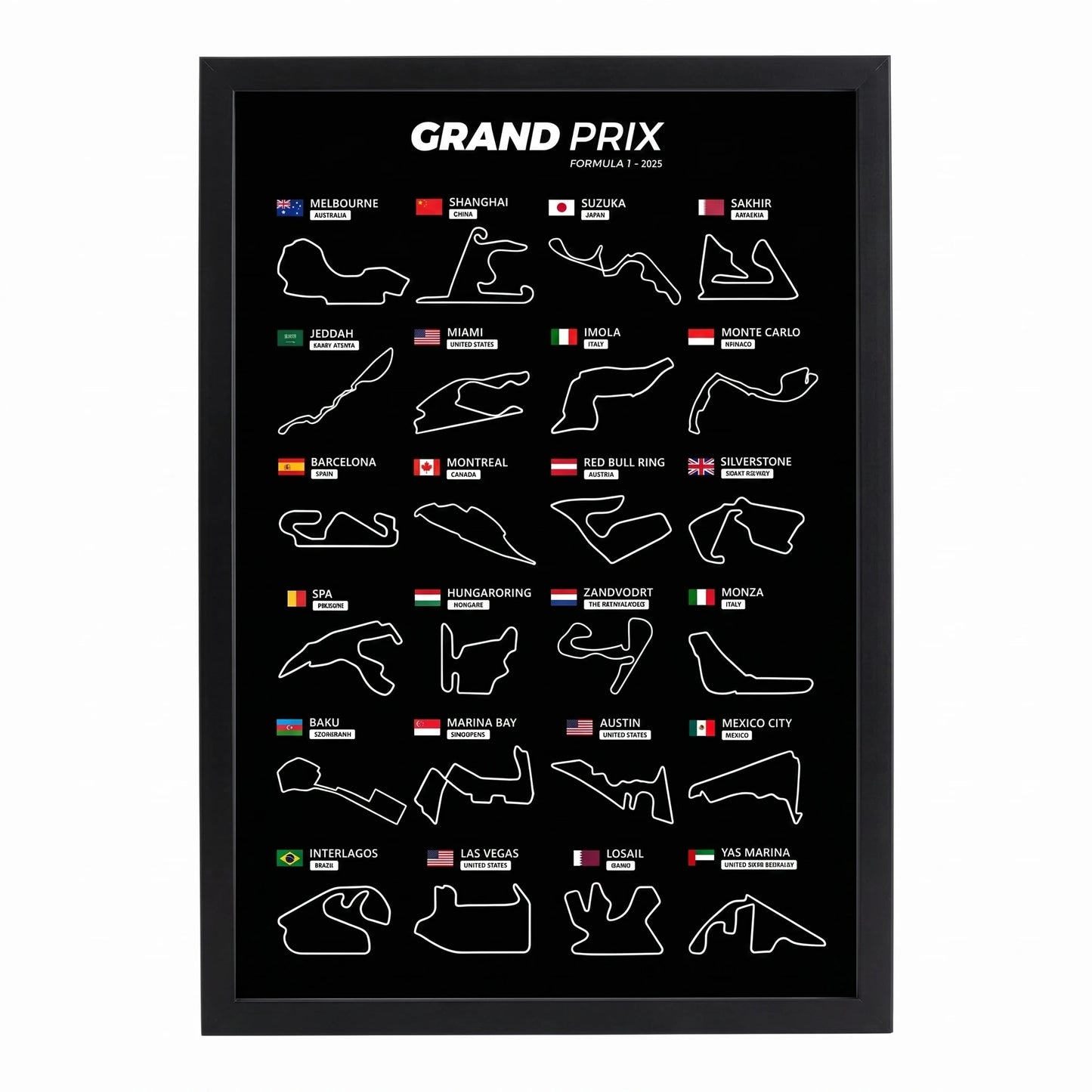 Quadro Decorativo Circuitos Fórmula 1