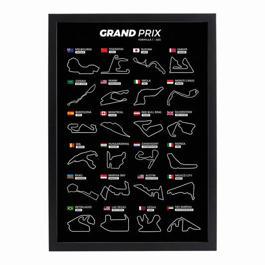 Quadro Decorativo Circuitos Fórmula 1